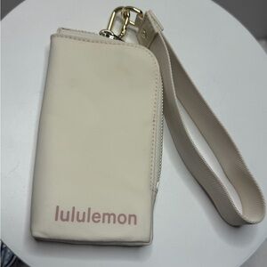 lululemon athletica Cream Wristlet Pouch with Wrist Strap
